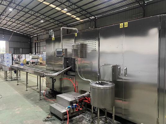 kualitas 2.25KW 12000pcs/H wafer Cone membuat mesin PLC dikendalikan pabrik
