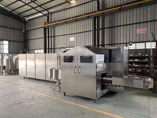 17,5 Derajat Mesin Kerucut Es Krim Otomatis Penuh Lini Produksi Kerucut Gula