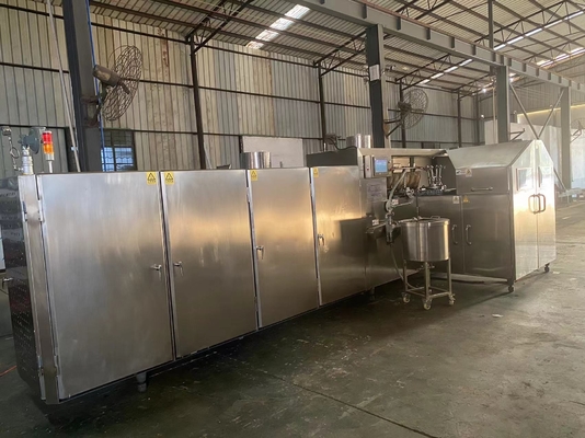 Schneider 2500pcs / h Mesin Kerucut Es Krim Otomatis Untuk Membuat Tebu Mentah Mudah Dioperasikan