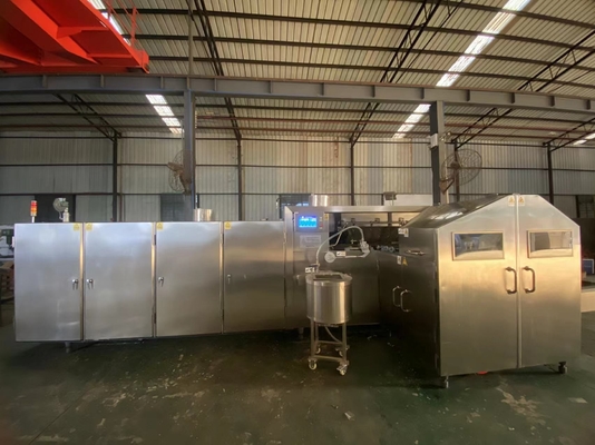 4200pcs / jam Lini Produksi Kerucut Es Krim 165mm Mesin Pembuat Kerucut Gula