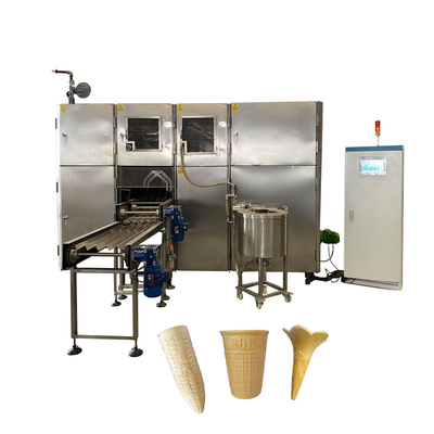Harga yang bagus 115mm 10kg/H Mesin Pembuat Kerucut Wafel Sistem Kontrol Listrik on line